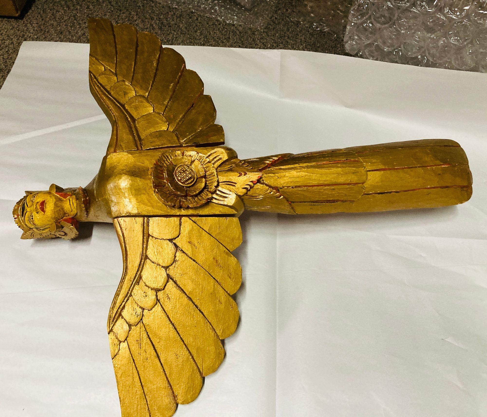 Antiguo Tallado Alado KINNARA Diosa Alada Tailandia siglo XX en venta