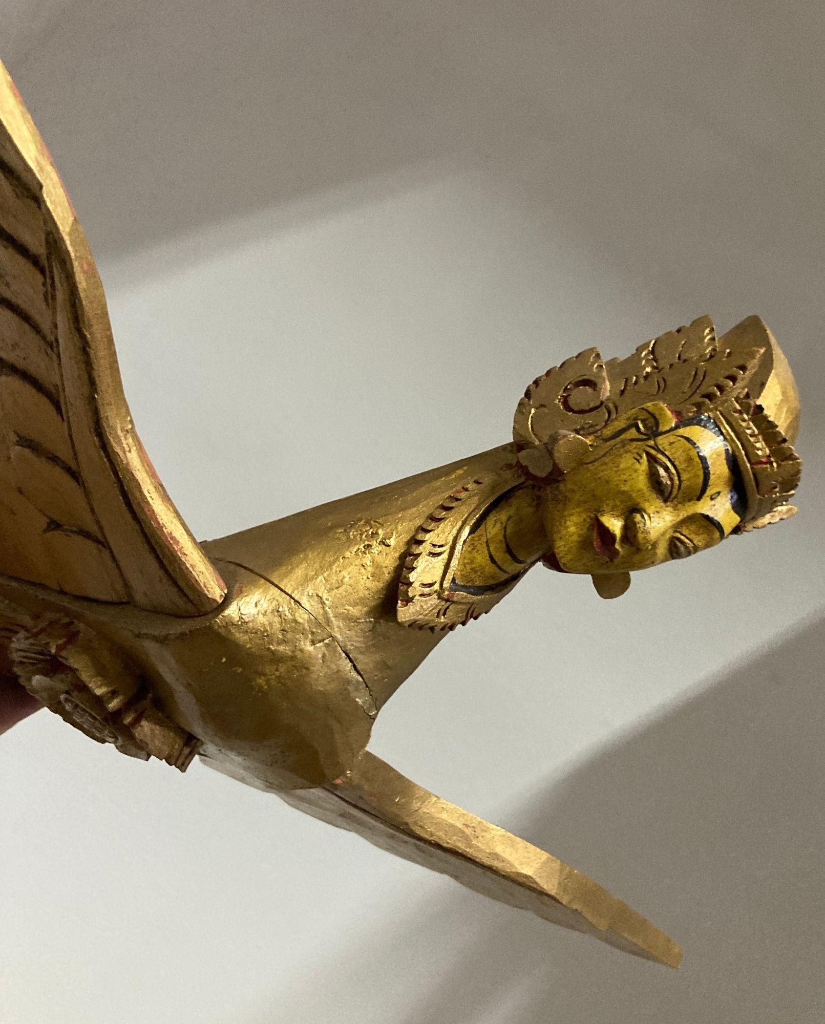 Antiguo Tallado Alado KINNARA Diosa Alada Tailandia Madera en venta