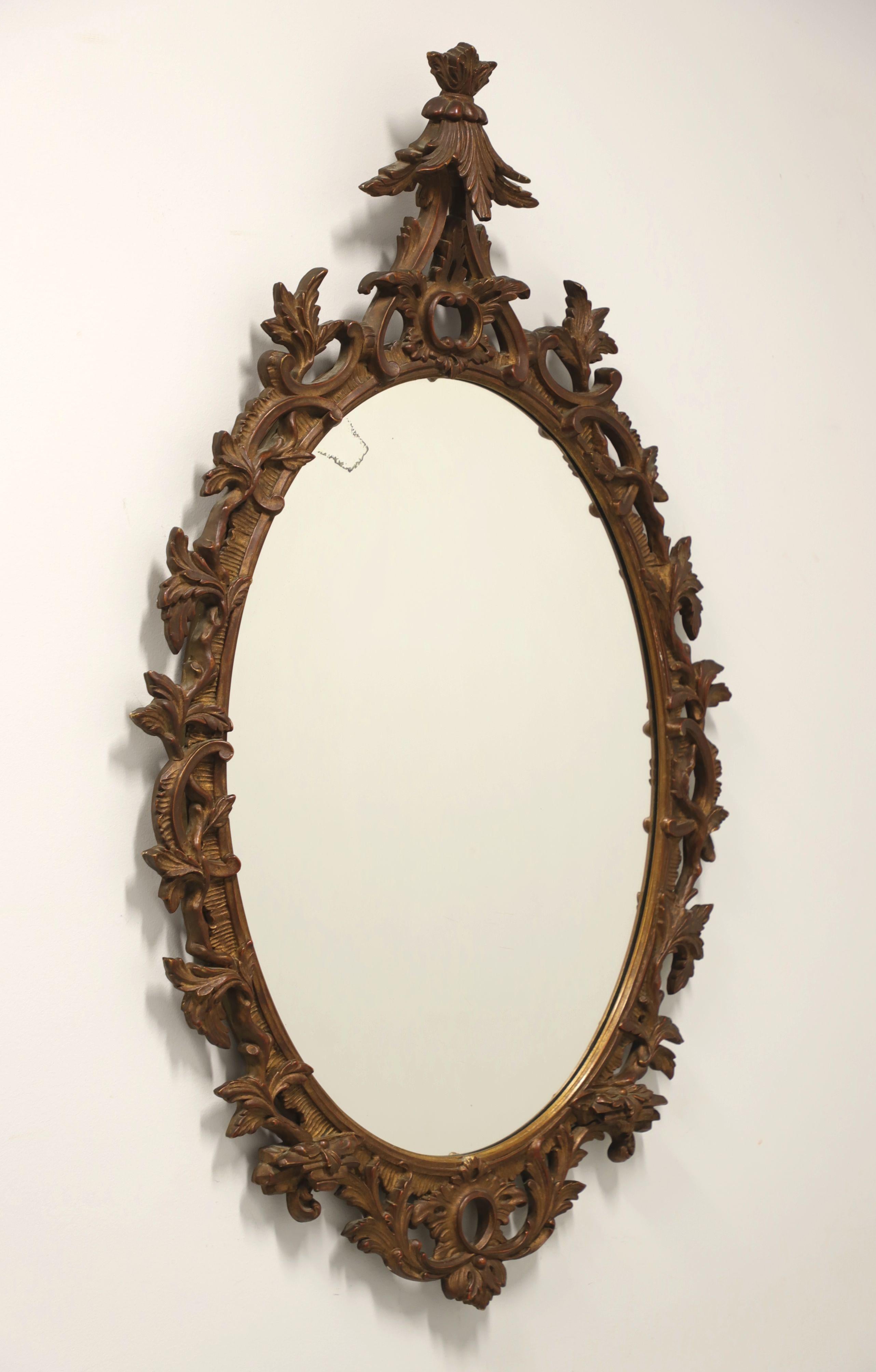 Antique Carved Wood Acanthus Oval Wall Mirror - Charles of London 4