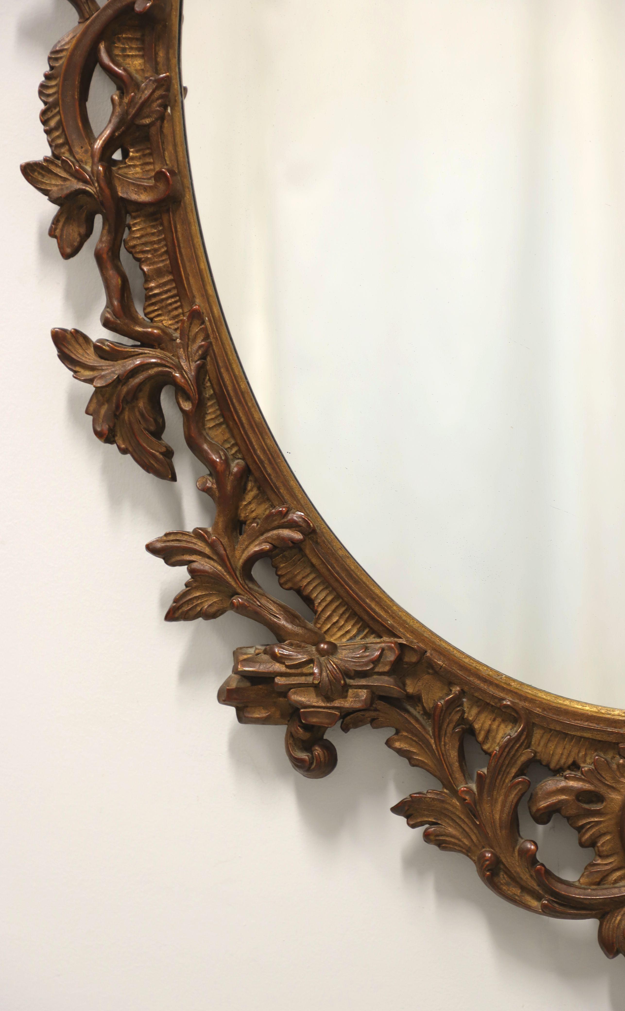 20th Century Antique Carved Wood Acanthus Oval Wall Mirror - Charles of London