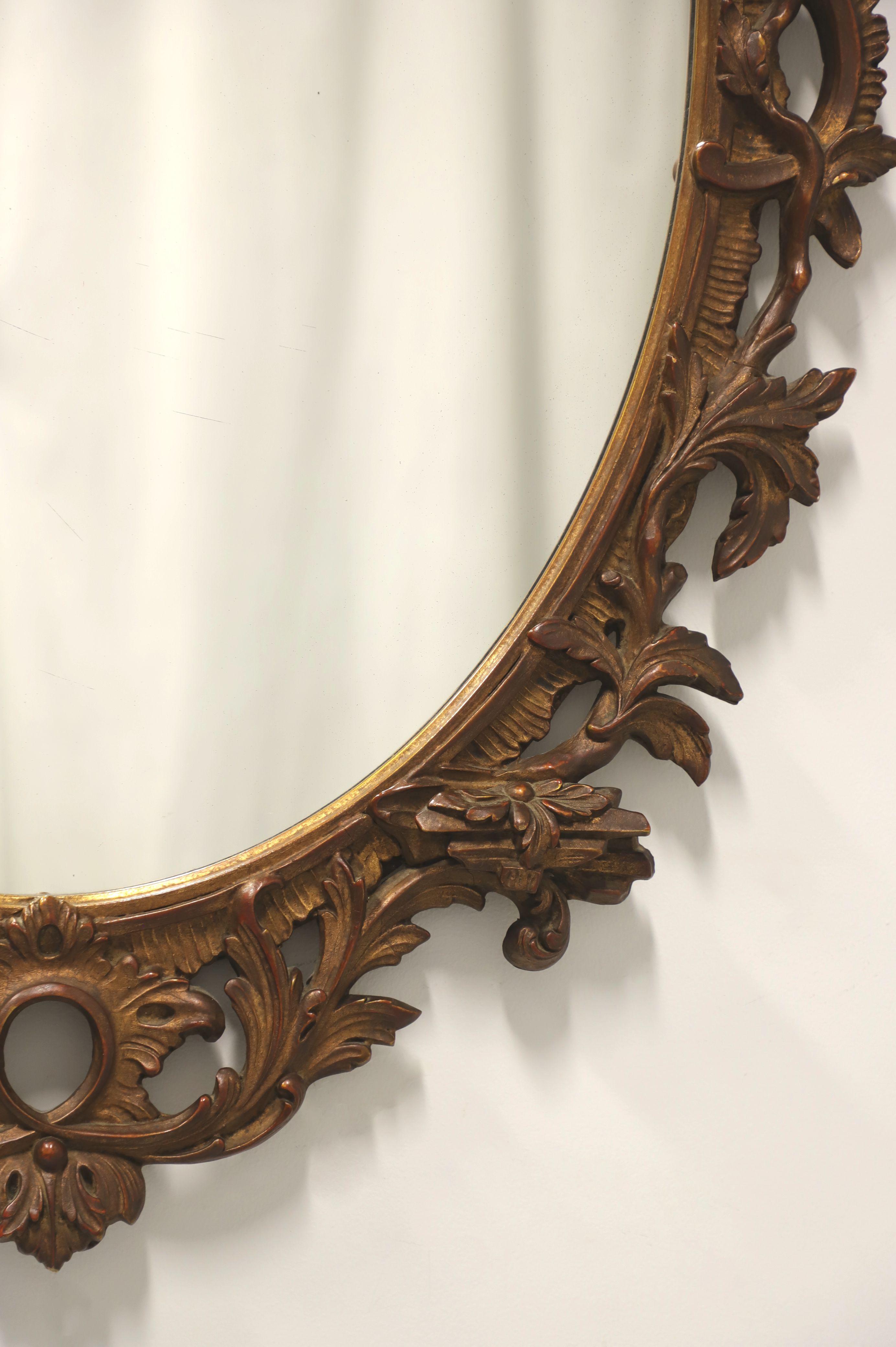 Antique Carved Wood Acanthus Oval Wall Mirror - Charles of London 1