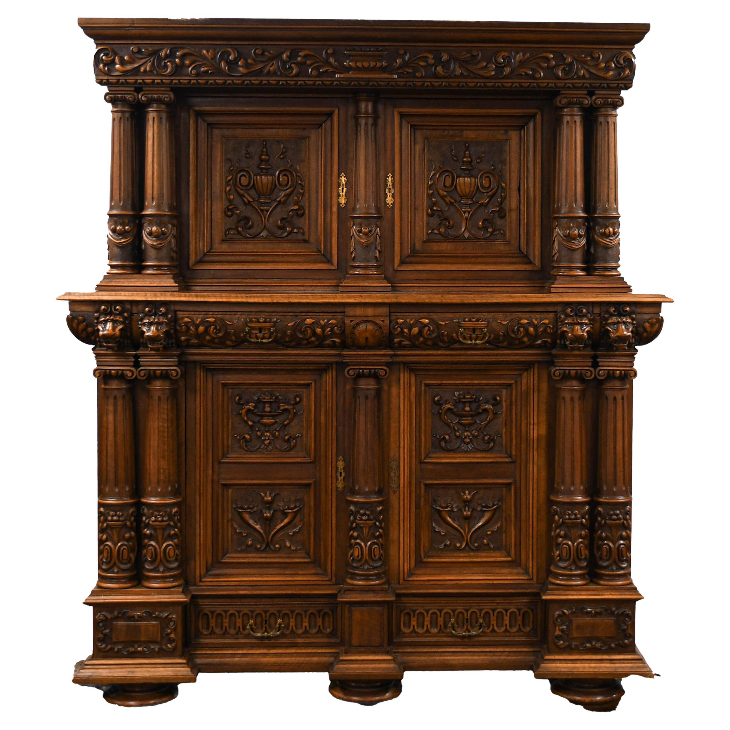 Antique Carved Wood Cabinet