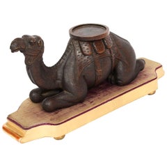 Antique Carved Wood Camel Stand Sculpture, 19th Century