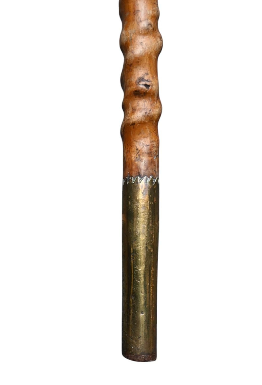 Canne ancienne en Wood Carved - art populaire,  Poignée fantastique , 19e siècle en vente 4