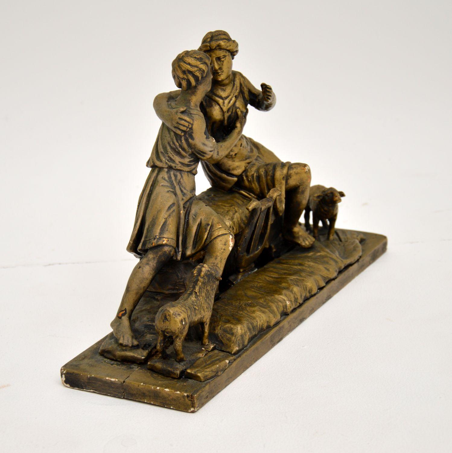 Escultura Clásica Antigua de Madera Tallada Romano clásico en venta