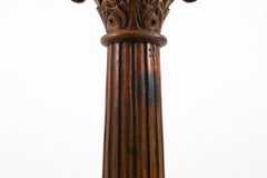 Antique carved wood Corinthian Column or pedestal, France ca. 1890
