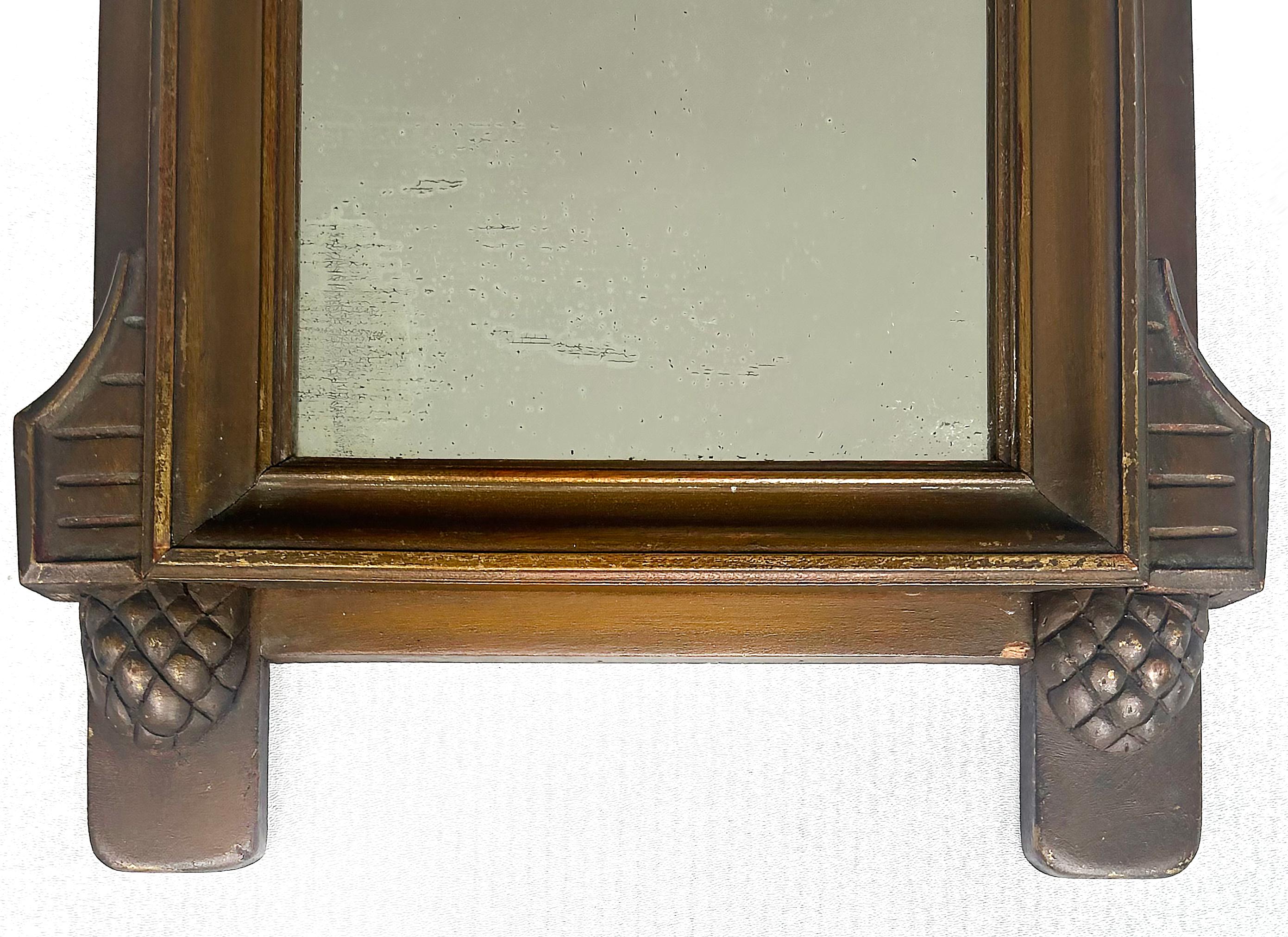 Intagliato Specchio francese del XIX secolo in Wood intagliato in stile Luigi XVI in vendita