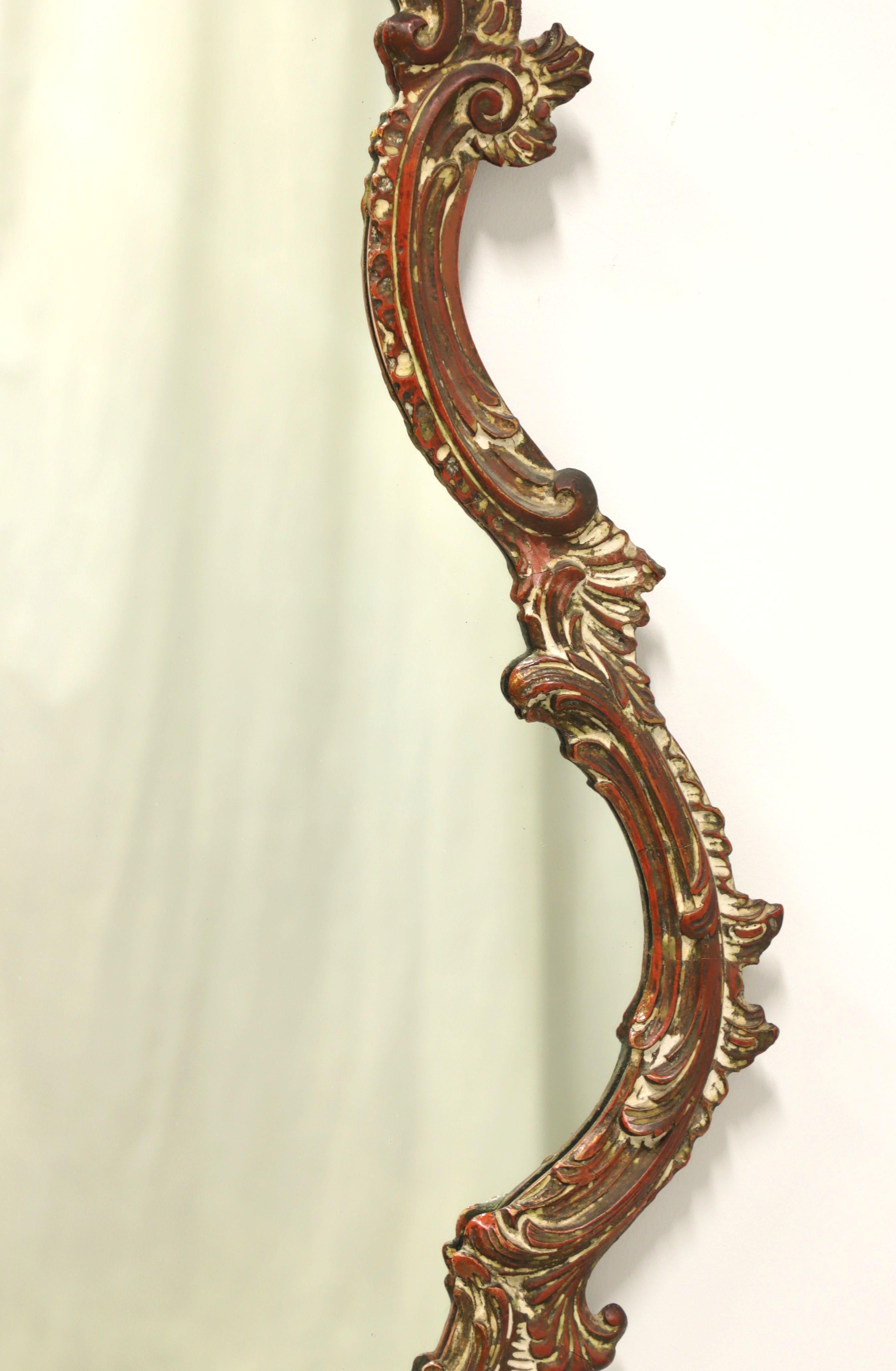 Antique Carved Wood French Wall Mirror In Good Condition In Charlotte, NC