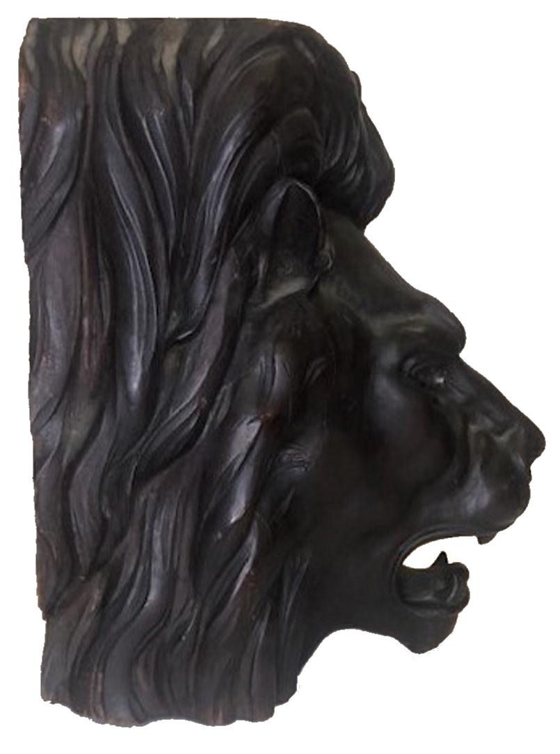 American Classical Antique Carved Wood Lion’s Head from a Manhattan Bar, ca. 1880s-1890s For Sale