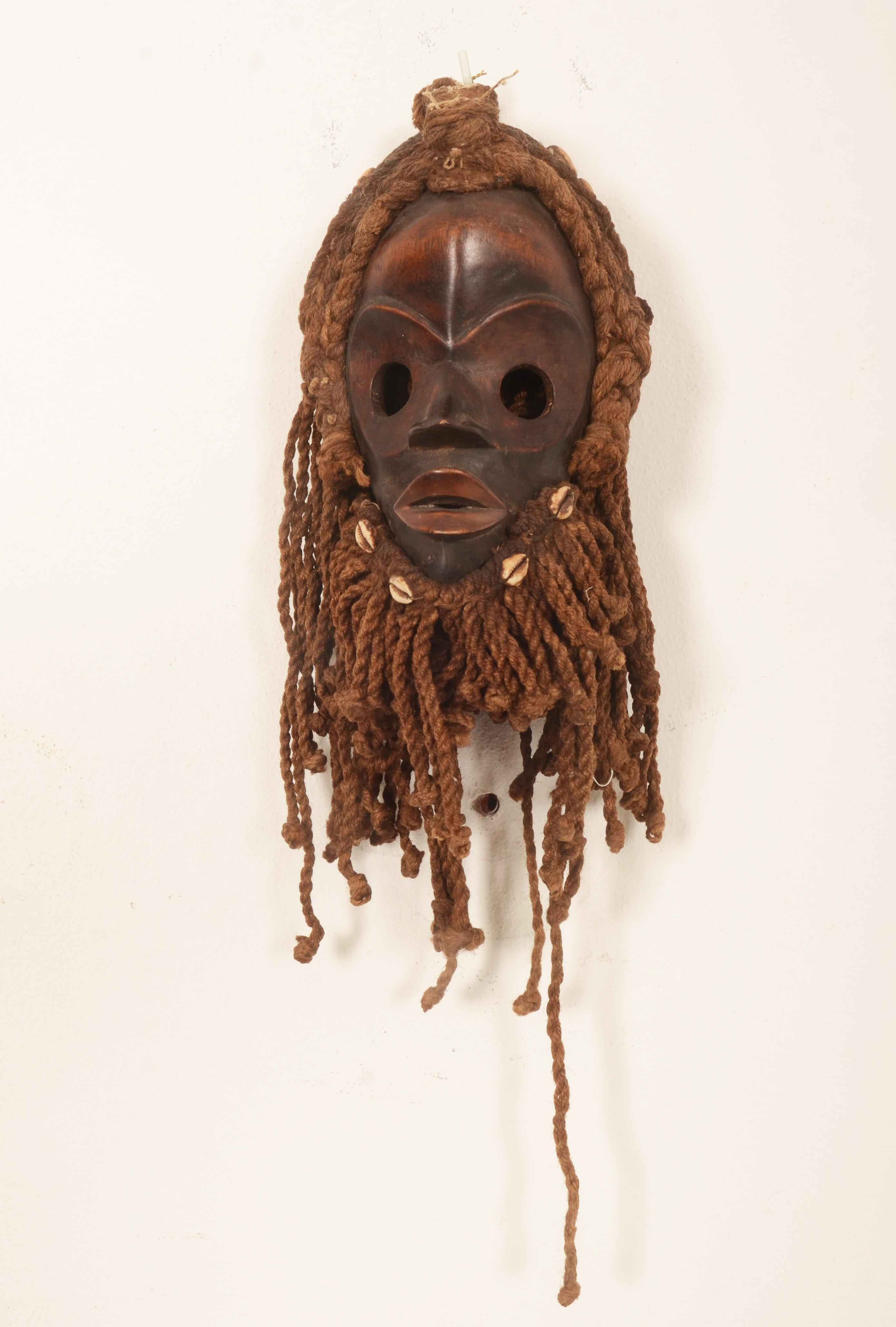 Antique Carved Wood Mask For Sale 1