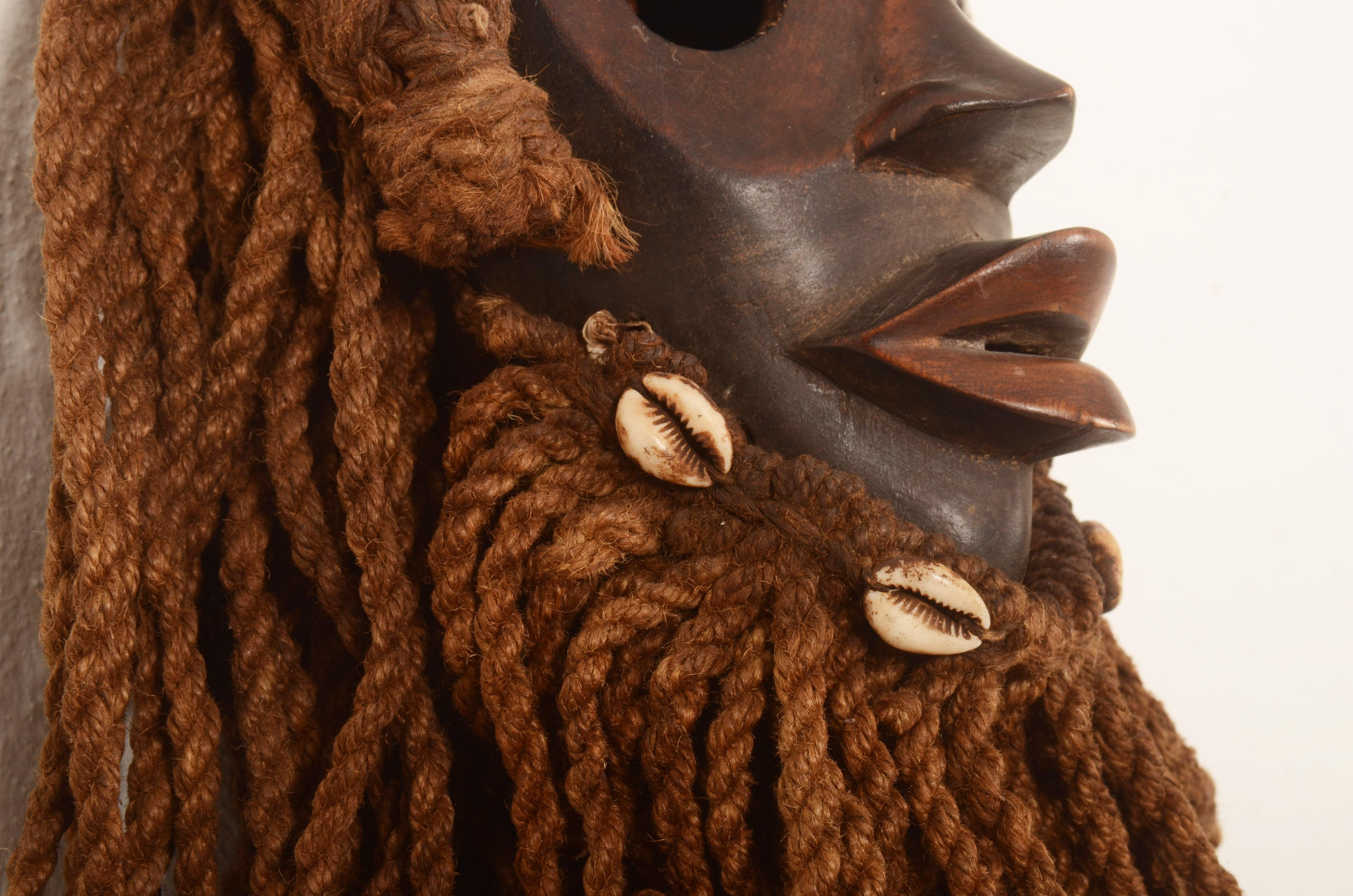 Antique Carved Wood Mask For Sale 2