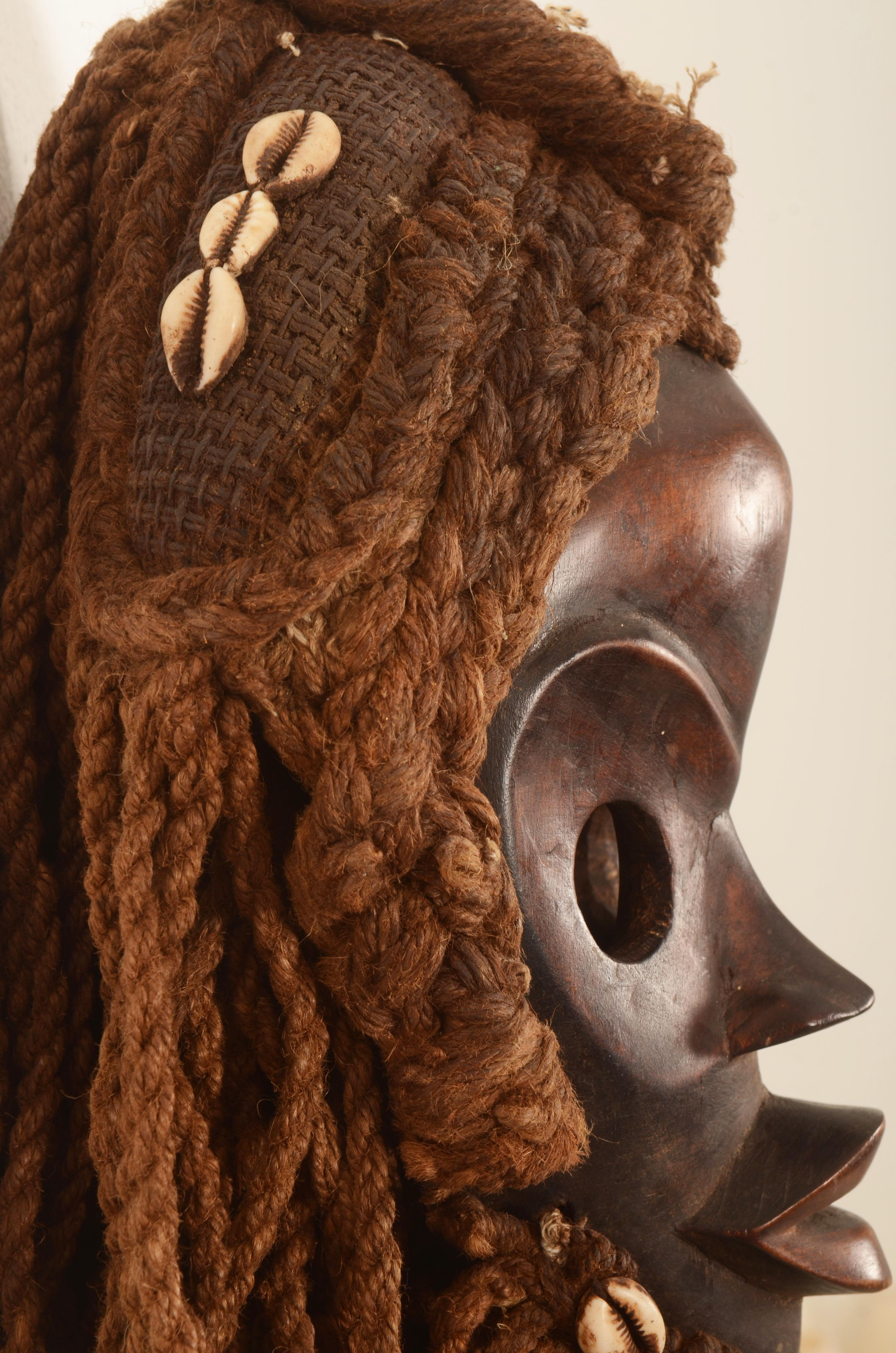 Antique Carved Wood Mask For Sale 3