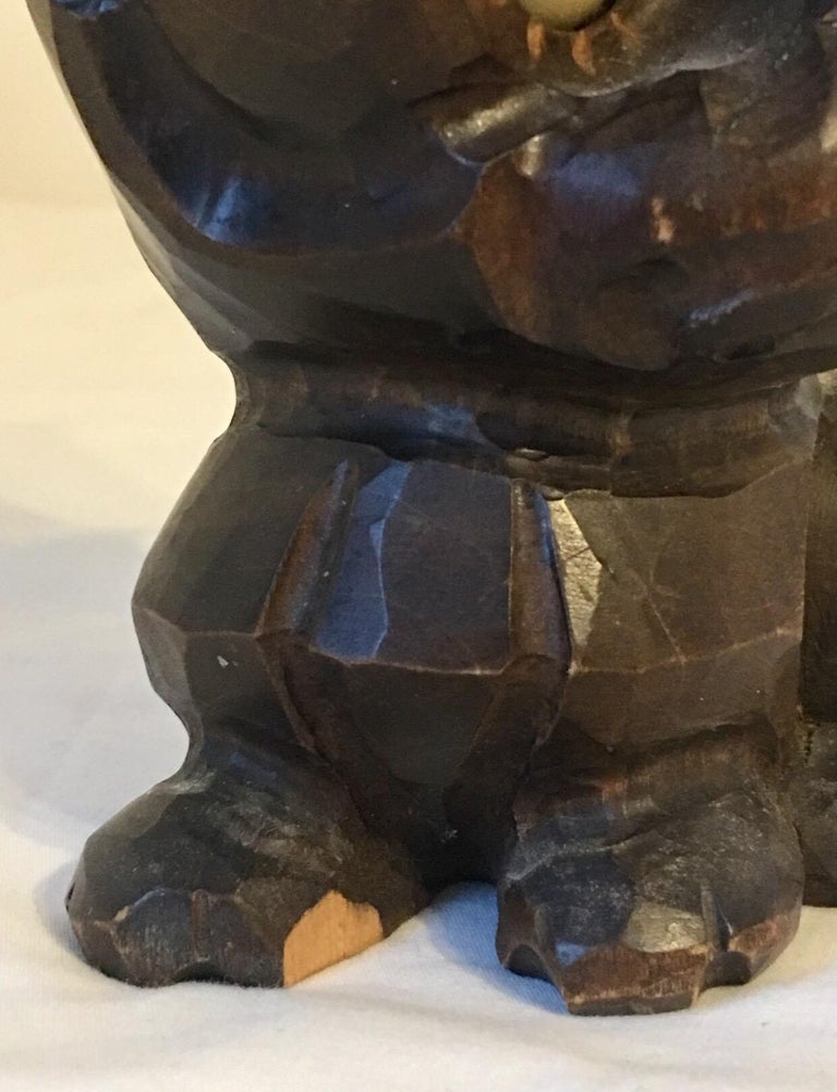 Antique Carved Wood Moving Eye Dog Clock For Sale at 1stDibs dog