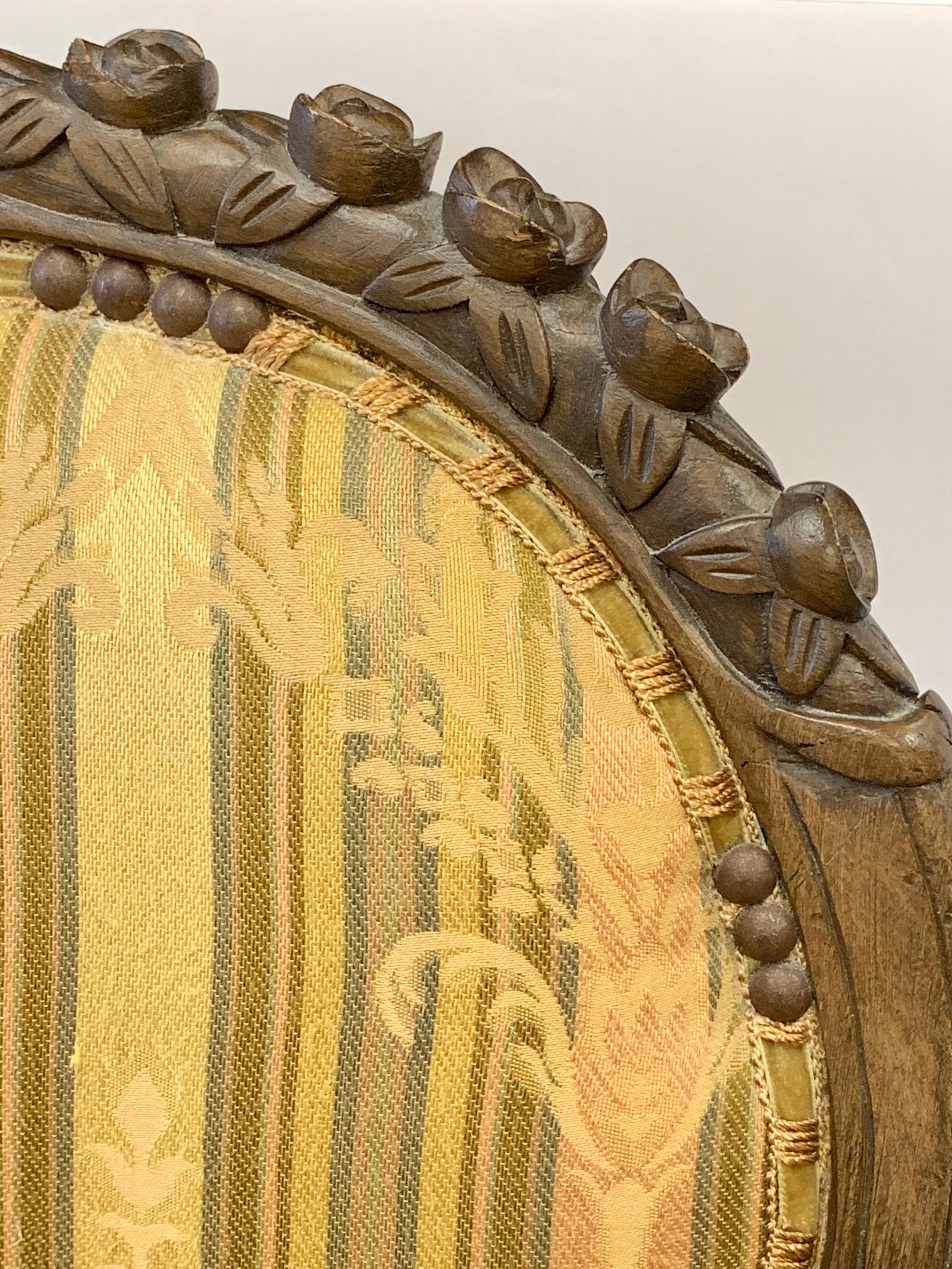 English Antique Carved Wood Reading Chair Armchair