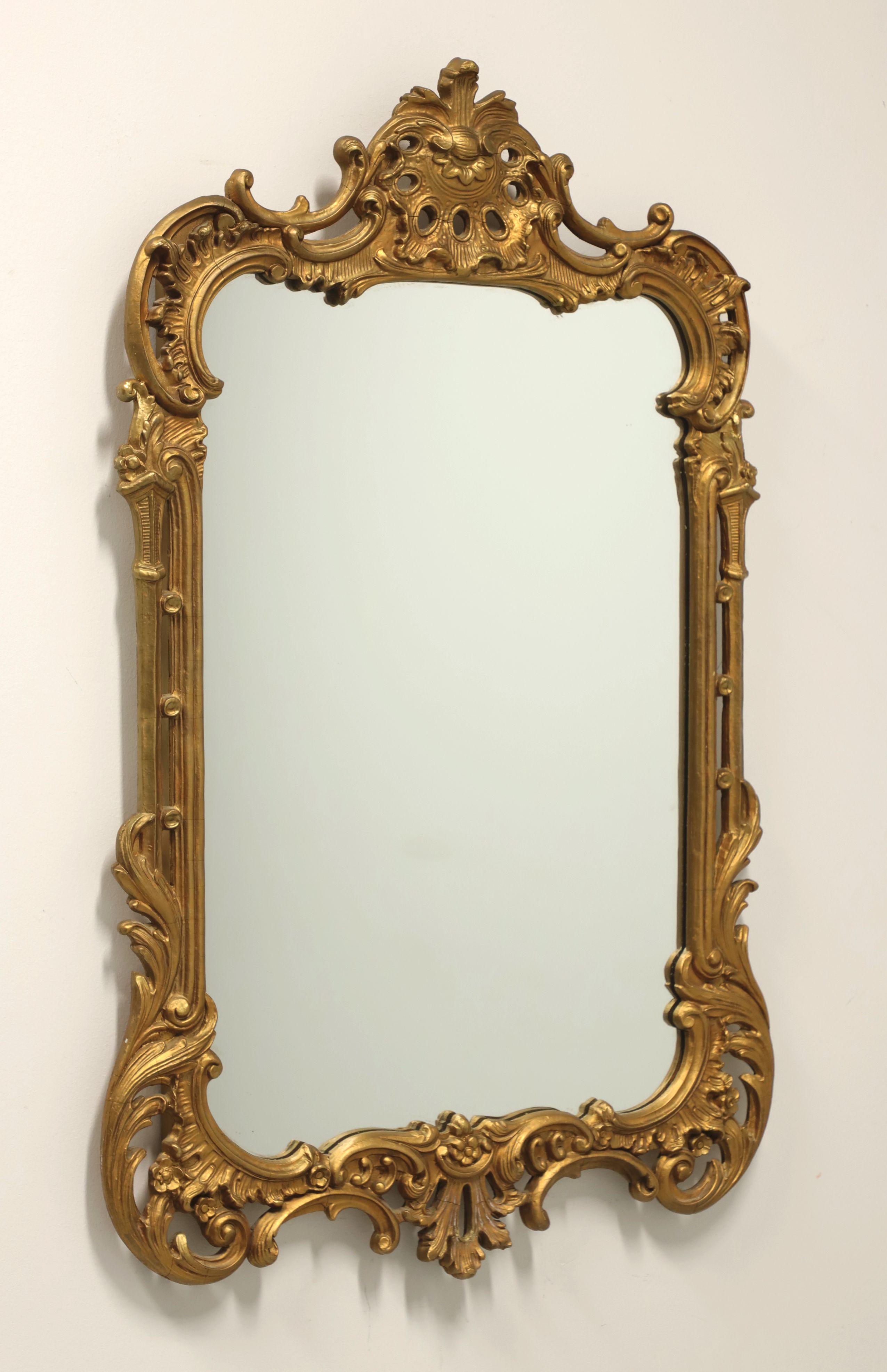 Antique Carved Wood Regency Style Gold Wall Mirror For Sale 1