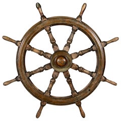 Antique Carved Wood Ship’s Wheel