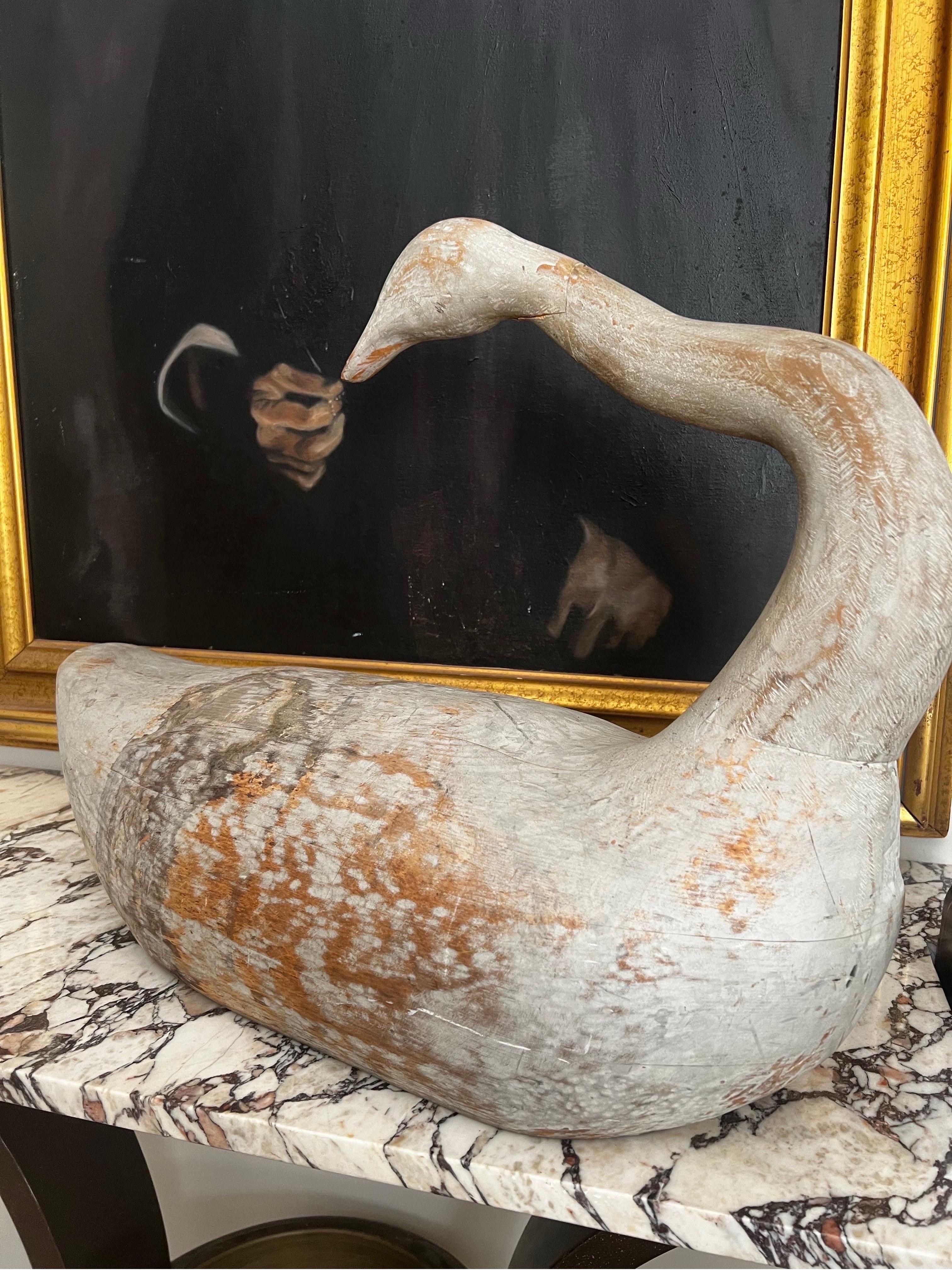 Legno Antico cigno in legno intagliato Preen - stile Gus Wilson / Frank Finney in vendita