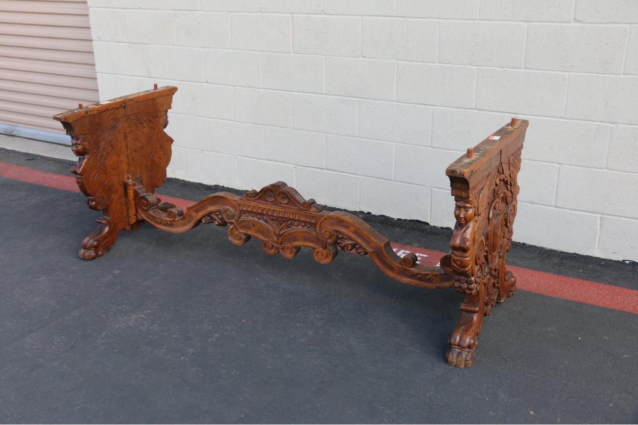 Antique Carved Wood Writing Desk For Sale 5