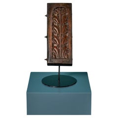 Antiguo Molde de Acanto de Madera Tallada Ex. Colección Tucker