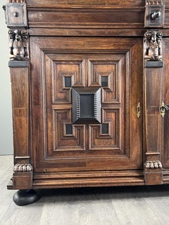Antique Carved Wooden Buffet In The Renaissance Style, Early 19th Century