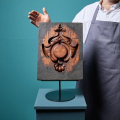 Antique Carved Wooden Cartouche Mould Ex. Tucker Collection