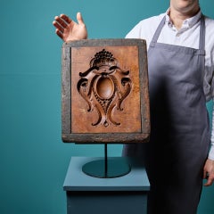 Antique Carved Wooden Cartouche Mould Ex. Tucker Collection