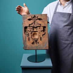 Antique Carved Wooden Cartouche Mould Ex. Tucker Collection