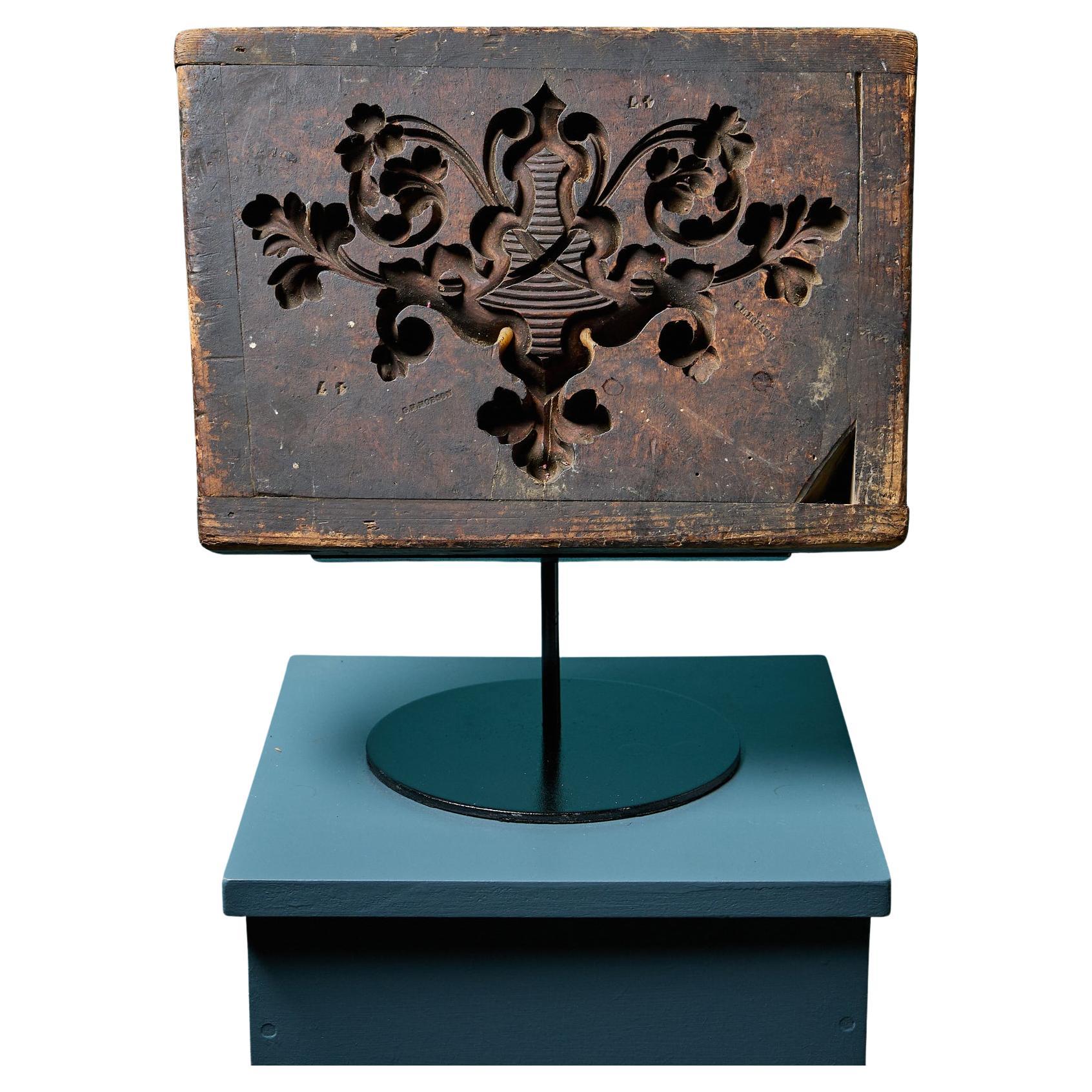 Antique Carved Wooden Cartouche Mould Ex. Tucker Collection