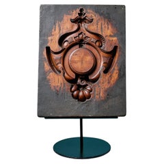 Antique Carved Wooden Cartouche Mould Ex. Tucker Collection
