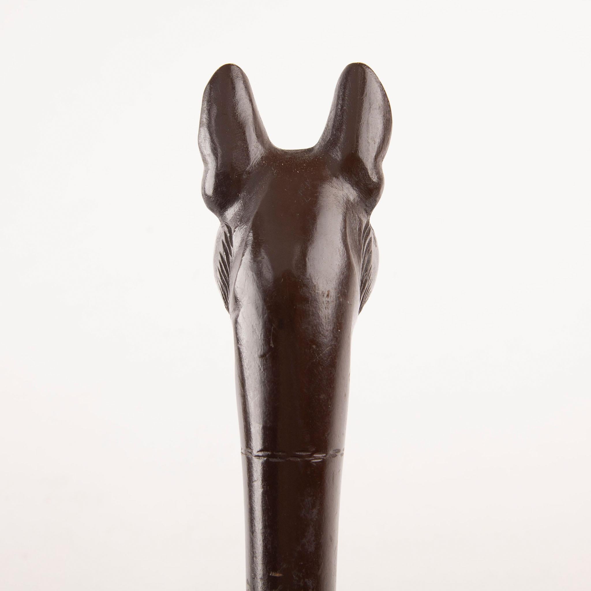 Antique Carved Wooden Dog Head Figure with Articulated Mouth In Excellent Condition For Sale In New York, NY