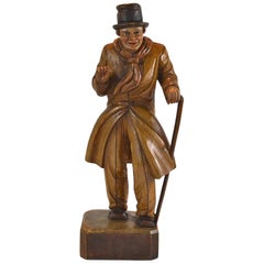 Antique Carved Wooden Figure of a Well Dressed Gentleman