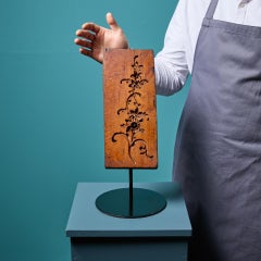 Antiguo Molde Floral de Madera Tallada Ex. Colección Tucker