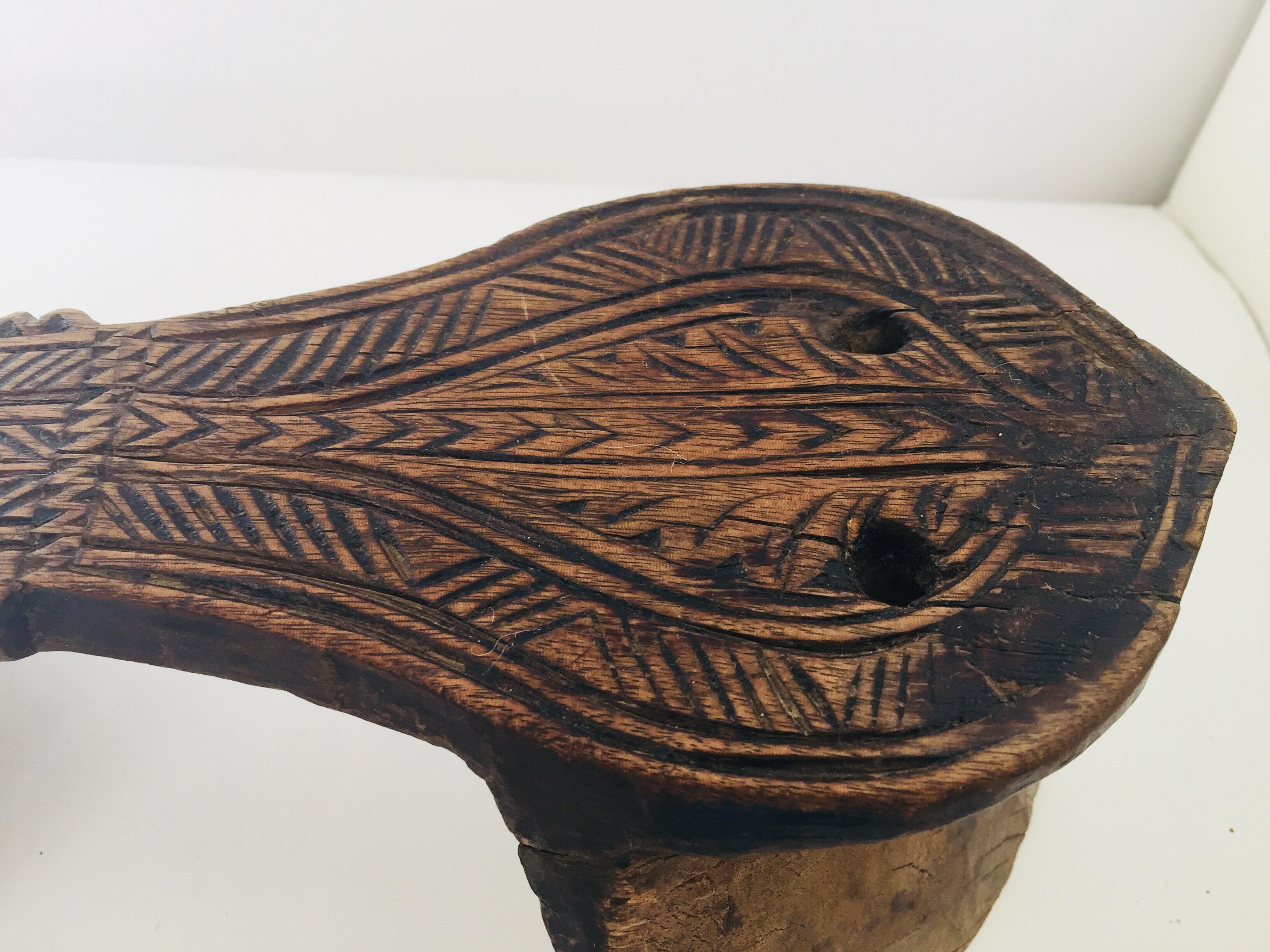 Antique Carved Wooden Harem Shoe For Sale 3