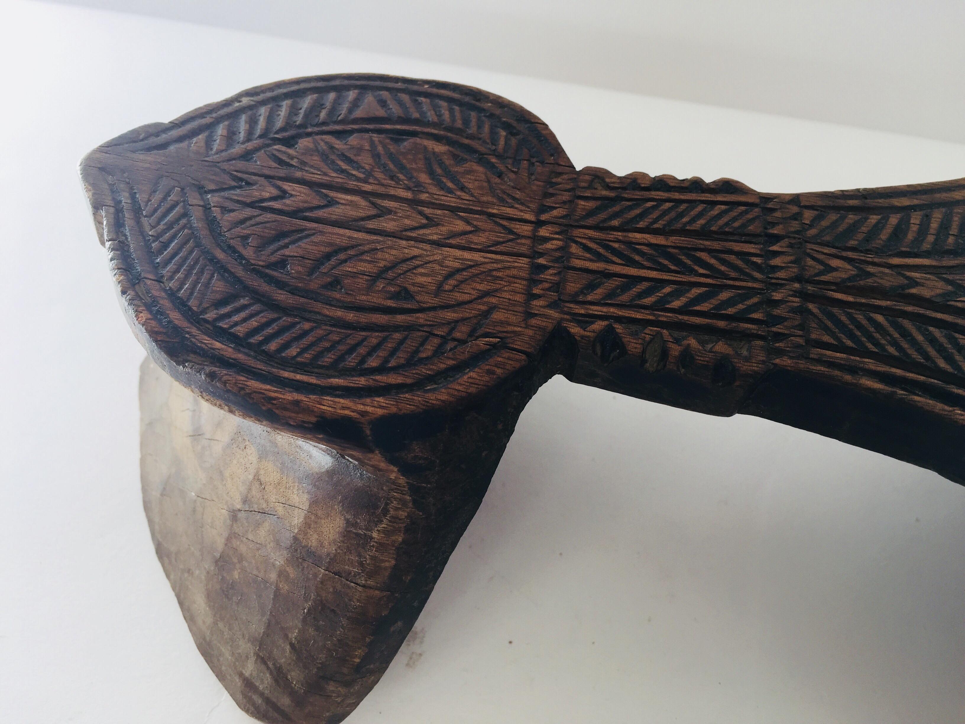 Antique Carved Wooden Harem Shoe For Sale 4