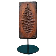 Moule à feuilles en bois sculpté ancien Ex. Collection Tucker