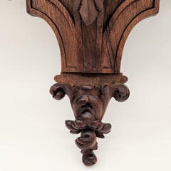 Antique Carved Wooden Wall Console with Angel. 1850 - 1880