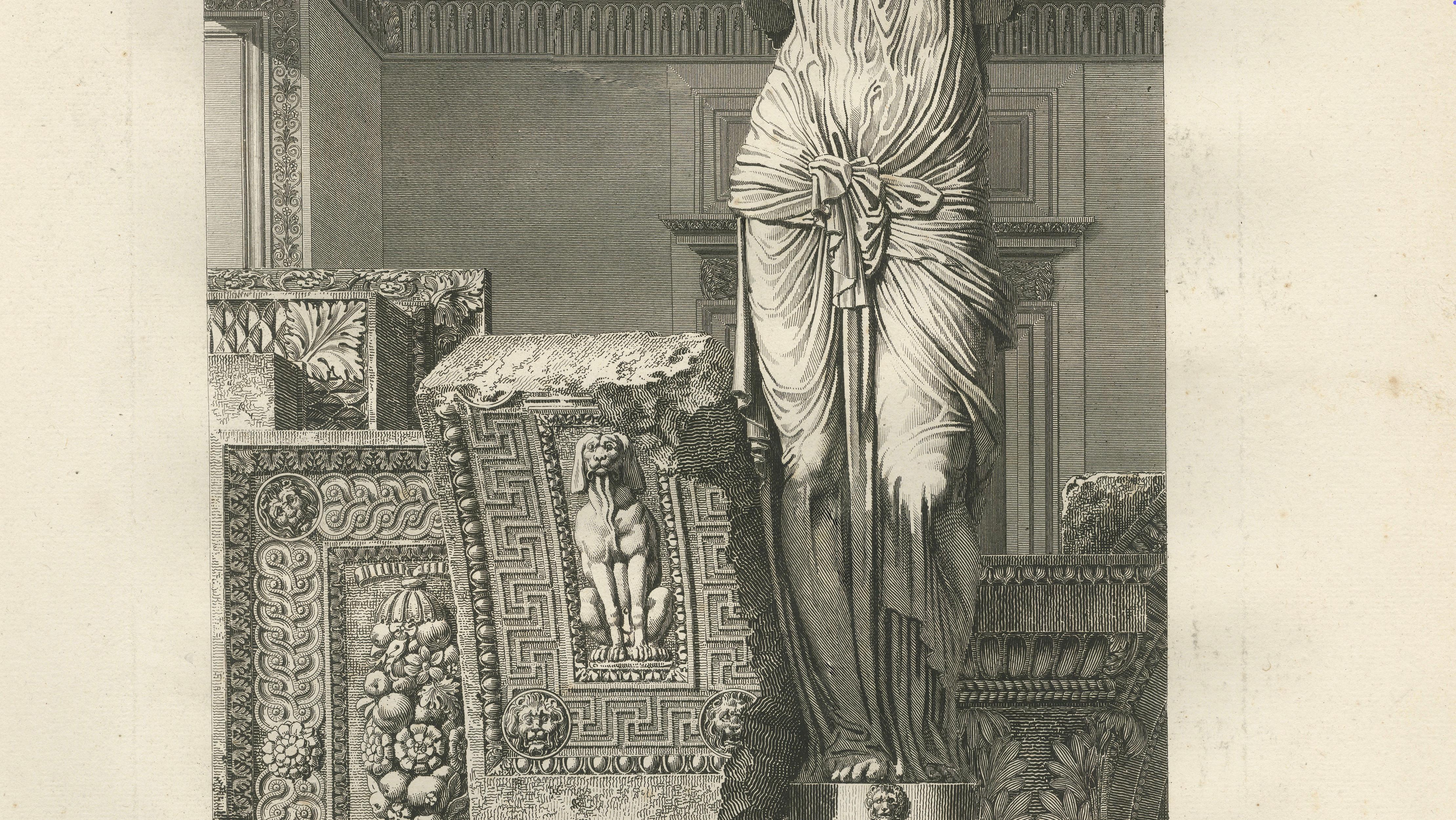 Antique Caryatid Sculpture of the Louvre Interior – Baltard Paris 1803