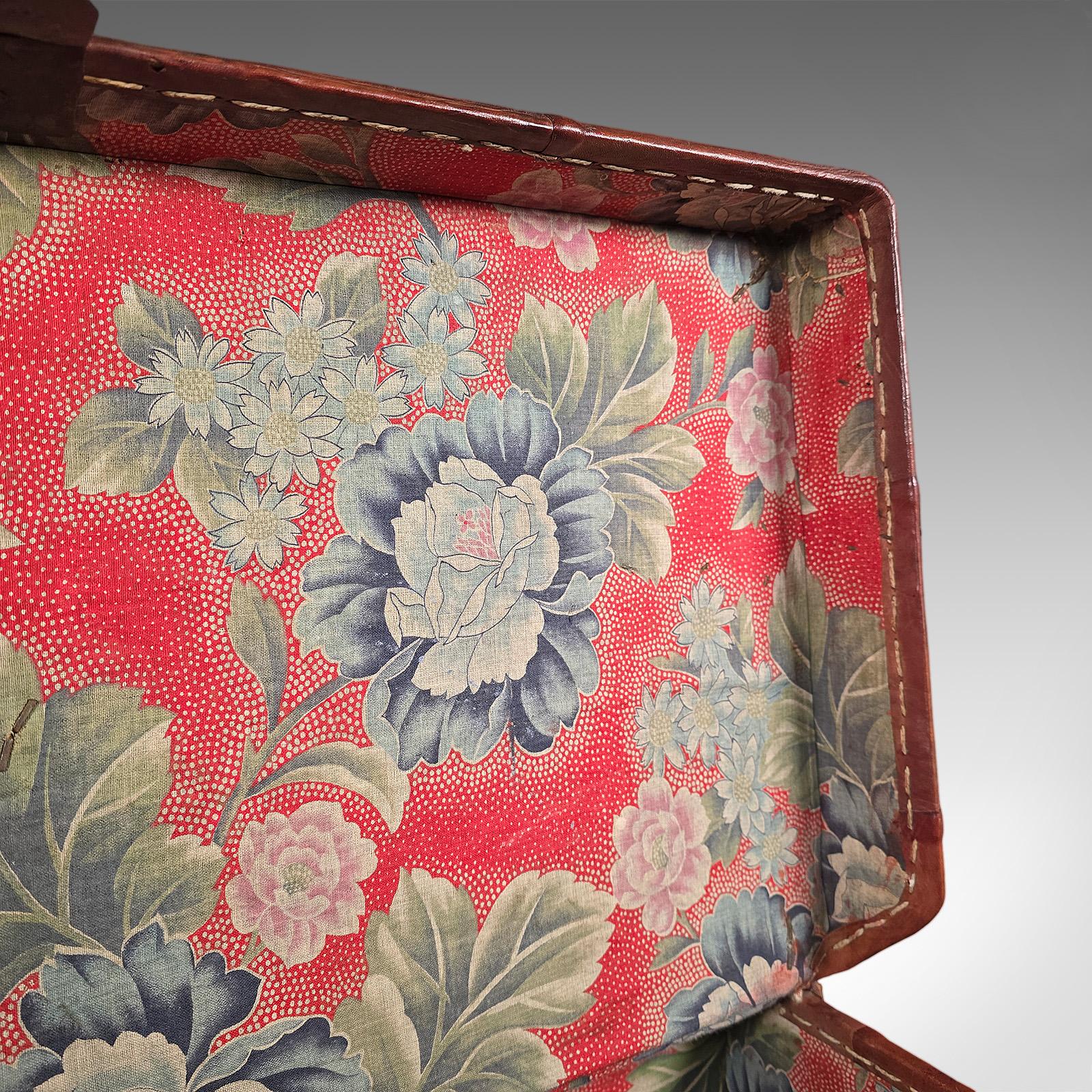 Antique Casablanca Travel Trunk, African, Leather, Portmanteau Case, Edwardian For Sale 5