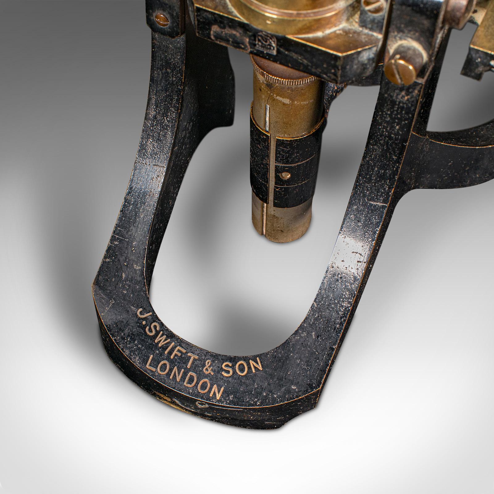 Brass Antique Cased Microscope, English, Scientific Instrument, J Swift, Victorian For Sale