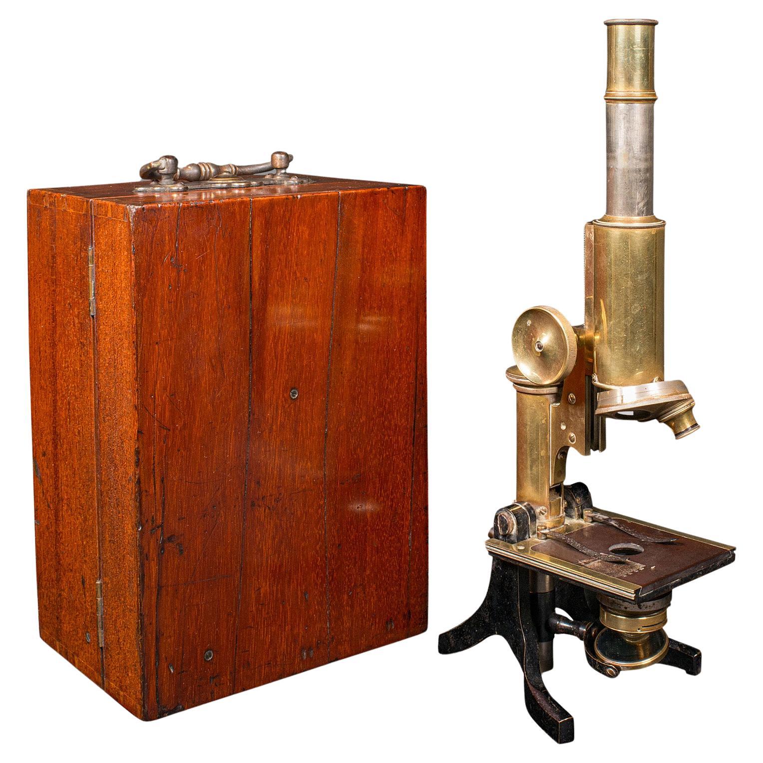 Antique Cased Microscope, English, Scientific Instrument, J Swift, Victorian For Sale