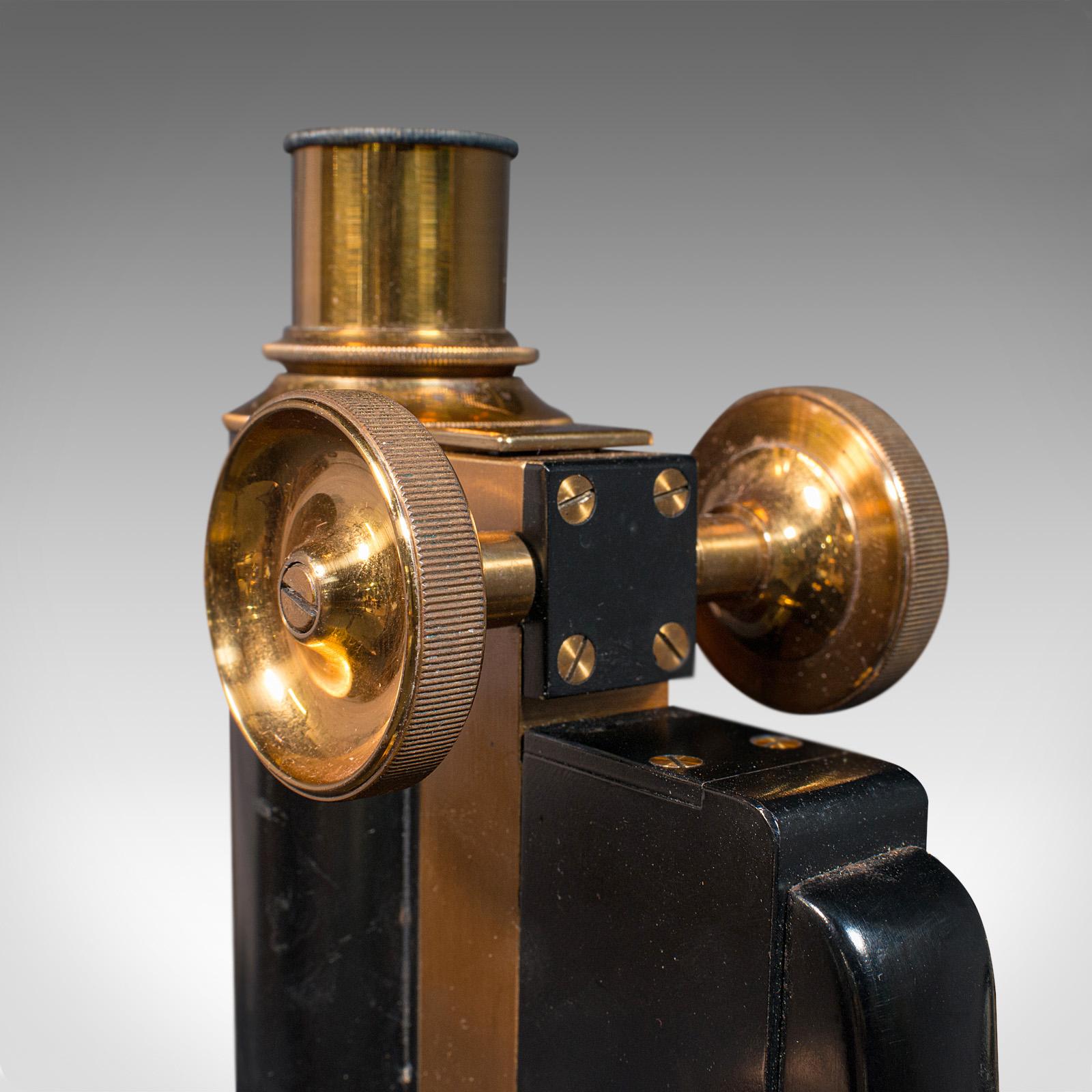 20th Century Antique Cased Microscope, English, Scientific Instrument, Watson of London, 1920