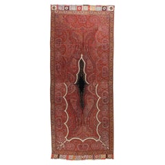 Antique Cashmere Paisley Throw Textile Shawl, 1850-1890