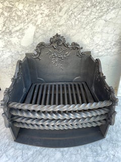 Antique Cast ant Wrought iron Fireplace Grate or Basket, 19th Century