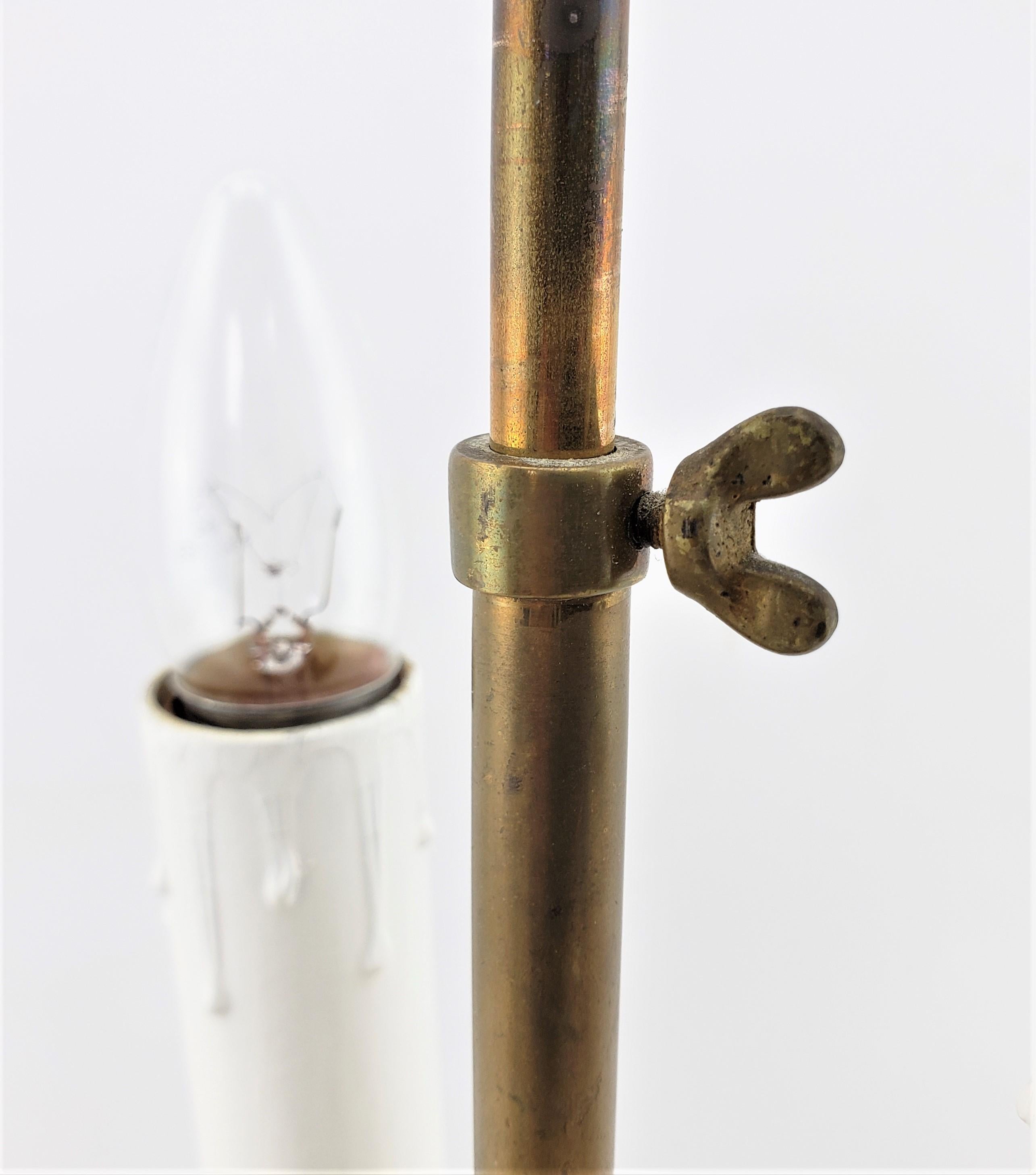 Antique Cast Brass Bouilotte Style Table or Desk Lamp Base with Green Onyx For Sale 8