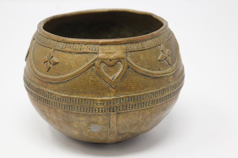 19th Century Antique Cast brass Measuring Bowl from Northern India For Sale