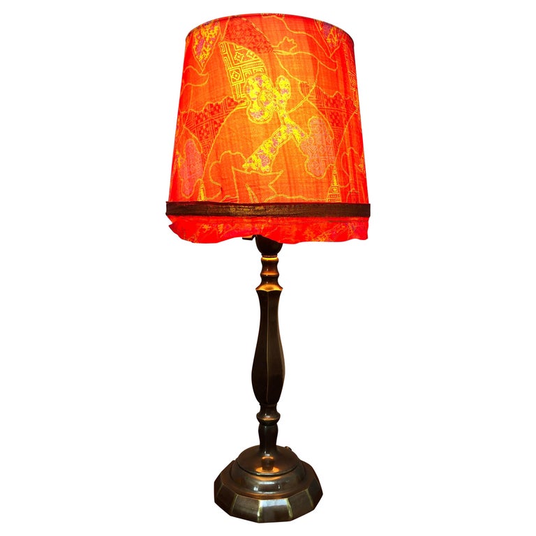 Antique Cast Bronze Art Deco Table Lamp, Antique Cast Bronze Table Lamp