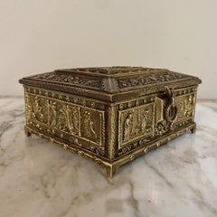 Antique Cast Bronze Jewelry Box