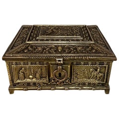 Antique Cast Bronze Jewelry Box