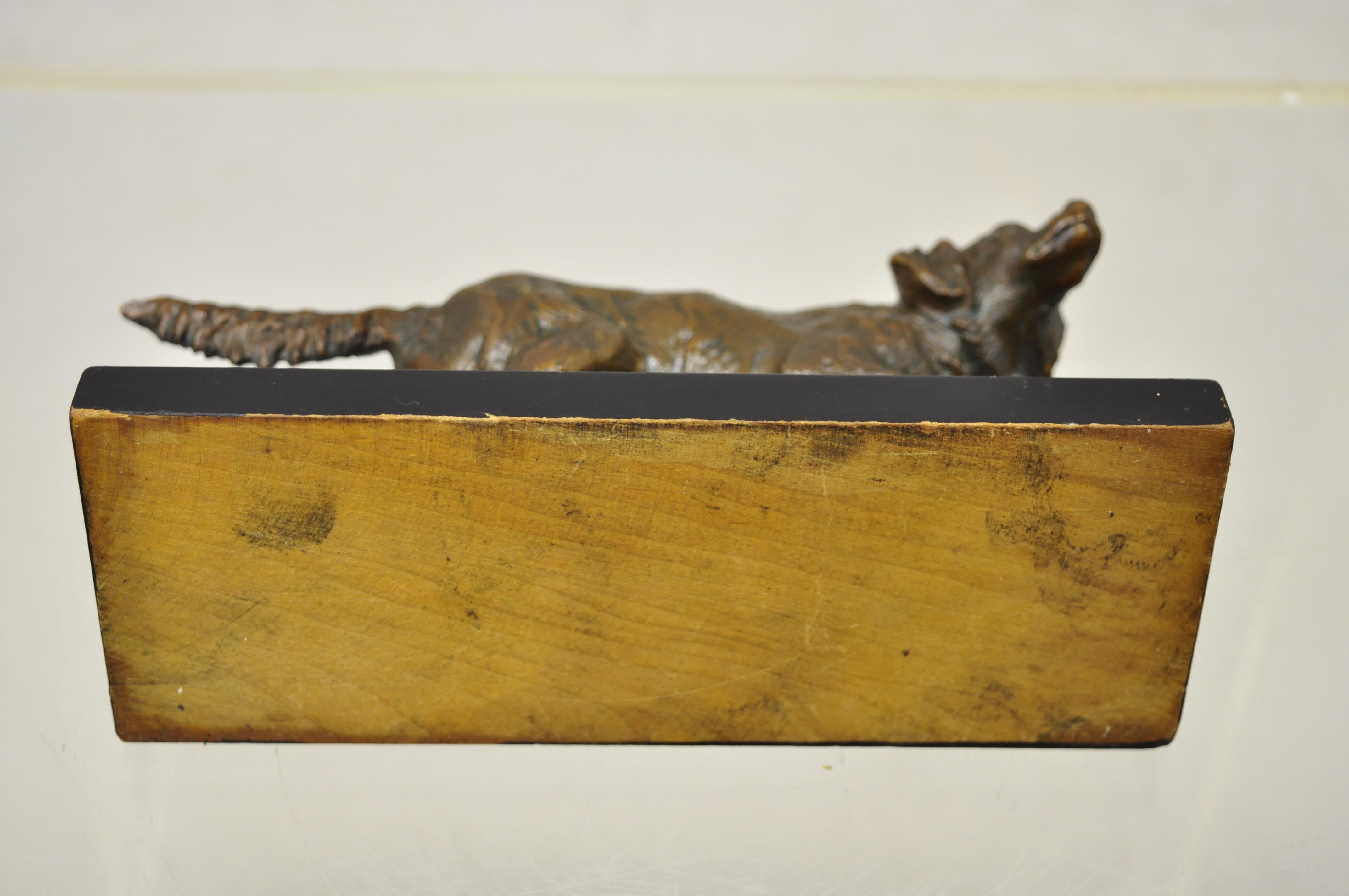 Antique Cast Bronze Labrador Retriever Dog Statue Figurine Paperweight 3