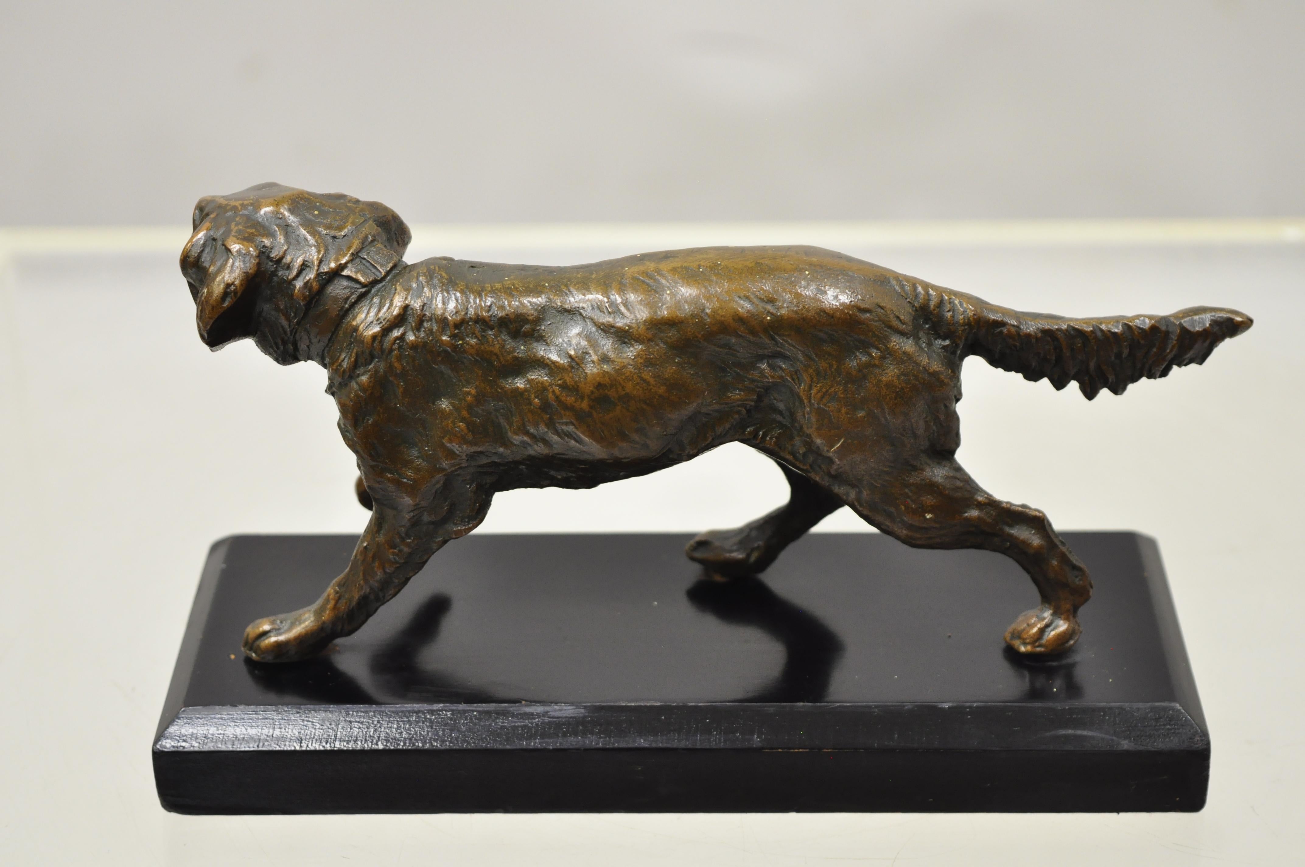 North American Antique Cast Bronze Labrador Retriever Dog Statue Figurine Paperweight